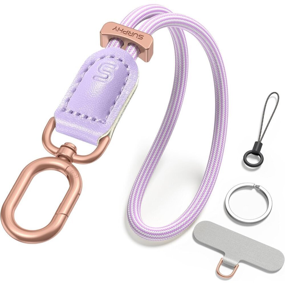 Phone Wrist Strap Keychain Nylon Leather Anti Theft Tether for Women